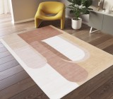 Cumpara ieftin Covor Premium Belgian Model Alaska P0577-520, Marime 120 x 160 cm, Crem, Antialergic, Poliester Reciclat, Living, Dormitor, Sufragerie, Birou