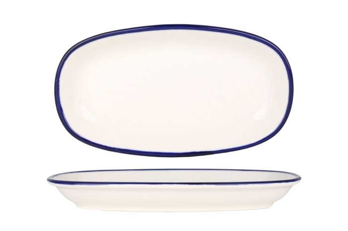 Rinart Placa de service - Blue Edge - Por&Aring;&pound;elan - 25x15 cm - set de 2