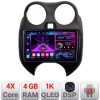 Navigatie Nissan Micra 2010-2014 Android radio gps internet 4+64 InCell Display 1K KIT-micra2010+EDT-E209-RK CarStore Technology