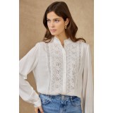 Camasa dama alba cu broderie ZS8007 M9