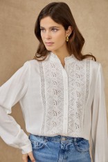 Camasa dama alba cu broderie ZS8007 M9