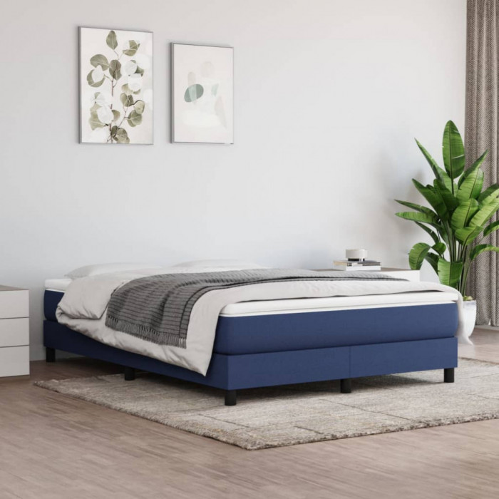 Saltea de pat cu arcuri, albastru, 140x200x20 cm, textil GartenMobel Dekor