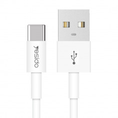Cablu de Date USB la Type-C, 2.4A, 1.2m Yesido (CA22) Alb