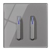 Intrerupator modern, design clape pian, 220V, 10A, 2 clapete pian, UE standard, Intrerupatoar de perete, gri
