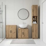 Cumpara ieftin Set de cabinet pentru baie cu 3 piese UTRECHT Stejar Artizanal