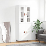 VidaXL Dulap &icirc;nalt, alb extralucios, 69,5x34x180 cm, lemn compozit