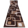 Traversa heat-set Fryz Focus - F240 wenge Squares maro cacao, 120 cm, Dreptunghi, Polipropilena