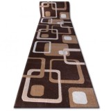 Traversa heat-set Fryz Focus - F240 wenge Squares maro cacao, 120 cm, Dreptunghi, Polipropilena