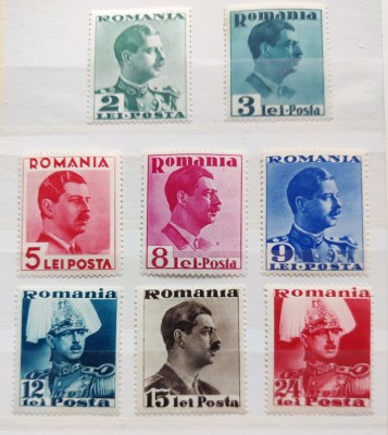 ROMANIA 1940 - Uzuale Carol II - serie MNH** - LP 140 nestampilate foto