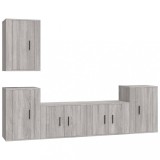 Cumpara ieftin Set dulapuri TV, 5 piese, gri sonoma, lemn prelucrat