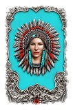 Cumpara ieftin Sticker decorativ Indian, Albastru, 85 cm, 11682ST, Oem