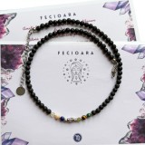 Colier la baza gatului cu 7 cristale si lava vulcanica pentru zodia Fecioara