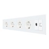 Priza Cvadrupla Schuko + TV + Internet cu Rama Din Sticla LUXION SmartElectro IntelligentHouse