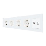 Cumpara ieftin Priza Cvadrupla Schuko + TV + Internet cu Rama Din Sticla LUXION SmartElectro IntelligentHouse