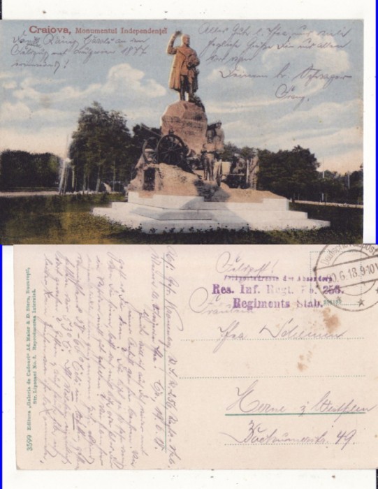 Craiova- Statuia Carol I-cenzura militara