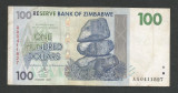 ZIMBABWE 100 DOLARI DOLLARS 2007 [5] P- 69 , VF