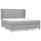 Cumpara ieftin Pat continental, gri deschis, 180x200 cm, material textil