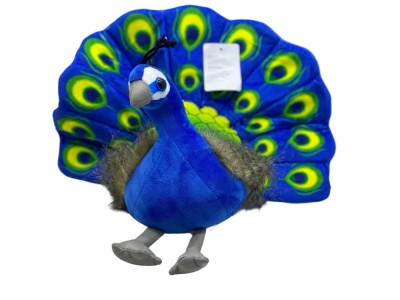 Jucarie Paun de plus 25cm verde /albastru foto