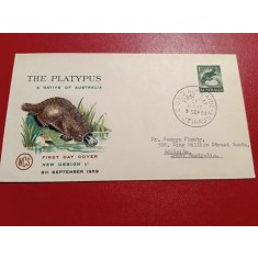 Australia 1959 - ornitorincul cu cioc de rata, FDC circulata