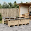 Gossi set mobilier gradina cu perne, 11 piese bej combinat poliratan