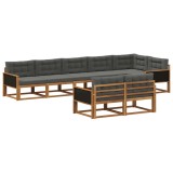 vidaXL Set de canapele de exterior cu pernă 8 pcs Natural și Antracit 3382655