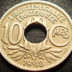 Moneda istorica 10 CENTIMES - FRANTA, anul 1918 * cod 1678