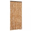Perdea pentru insecte, ocru si alb, 90 x 220 cm, chenille