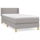 Cumpara ieftin Pat continental cu saltea, gri deschis, 80x200 cm, textil