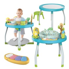 Saritor pentru copii 5 in 1 cu Masa si Centru de Activitati WePro Store, Covoras Muzical, Baby Jumper, Ajustabil pe Inaltime, Scaun Rotativ 360&deg;, Sune