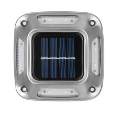 Lampa solara LED pentru gradina eMazing, 8 LED-uri, prindere de perete sau impamantare, IP65, forma patrat, material ABS si Policarbonat, 9 x 9 cm, ba
