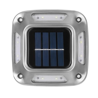 Lampa solara LED pentru gradina eMazing, 8 LED-uri, prindere de perete sau impamantare, IP65, forma patrat, material ABS si Policarbonat, 9 x 9 cm, ba foto