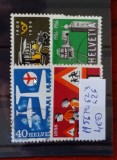 TS21 - Timbre serie - Elvetia - Helvetia 1956 Mi623-626, Stampilat