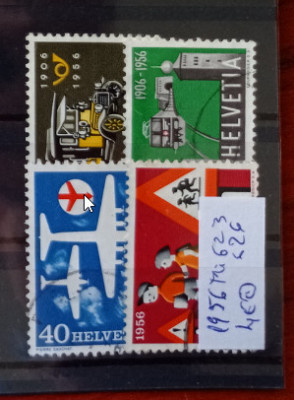 TS21 - Timbre serie - Elvetia - Helvetia 1956 Mi623-626 foto