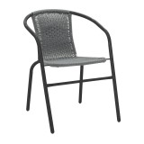 Fotoliu Obbi din metal negru-Gri, deschis, 54x56x73 cm