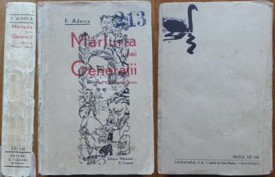 Felix Aderca, Marturia unei generatii, editia 1, 1929, semnata de autor, masti de Marcel Iancu foto
