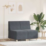 VidaXL Unitate Sofa Modulară Fără Brațe 2 pcs Gri &icirc;nchis