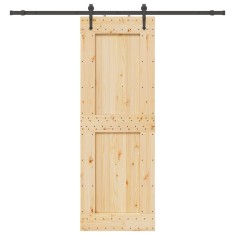 vidaXL Ușă glisantă cu set de feronerie 80x210 cm, lemn masiv de pin 3332743