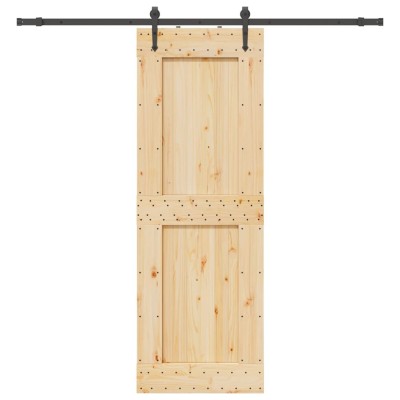 vidaXL Ușă glisantă cu set de feronerie 80x210 cm, lemn masiv de pin 3332743 foto