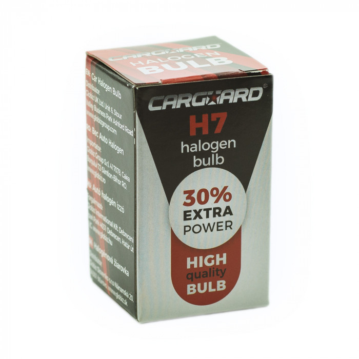 Bec halogen H7 55W, +30% intensitate - CARGUARD