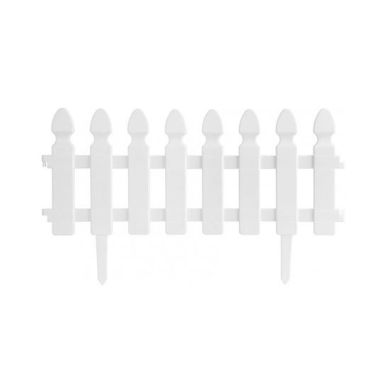 Gard de gradina decorativ, plastic, alb, set 4 buc, 50x30 cm