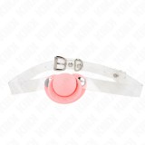 KINK - PINK PACIFIER SHAPED GAG 5.5 x 4 CM ADJUSTABLE 43-60 CM, KINK COLLAR &amp; GAG