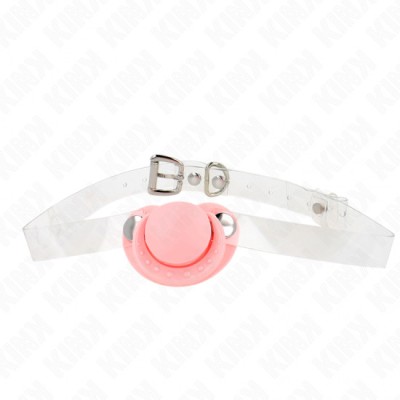 KINK - PINK PACIFIER SHAPED GAG 5.5 x 4 CM ADJUSTABLE 43-60 CM foto