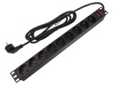 Prelungitor LANBERG 9 prize 16A cu protecție supratensiune PDU-09F-0300-BK
