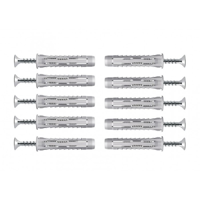 Set 10 holsuruburi cu diblu elSales ELS-H1240 cu diametrul de 12 mm, lungime 40 mm , gri