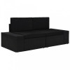 Canapea modulară cu 2 locuri, negru, poliratan, vidaXL