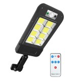 Lampa Solara LED COB 160, HS 8013C, Senzor Miscare, Telecomanda, 3 Moduri, IP65, 6000K, Negru, 41cm, Autonomie 10h
