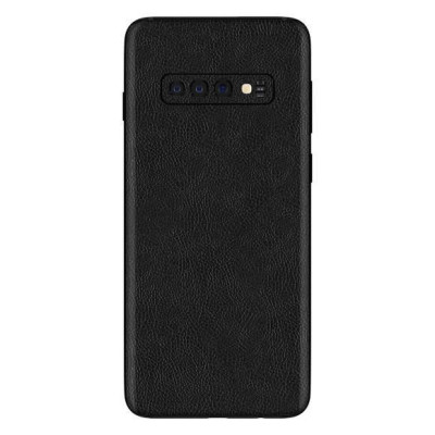 Set Folii Skin Acoperire 360 Compatibile cu Samsung Galaxy S10 Plus (Set 2) - ApcGsm Wraps Leather Black foto