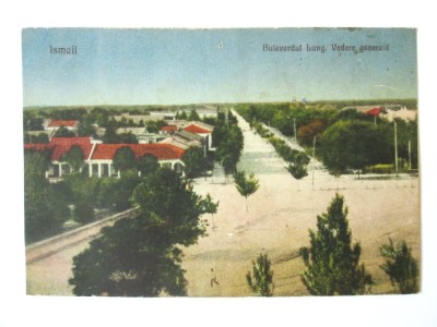 Romania-Ismail:Bulevardul Lung,carte poștală circulata 1925 foto