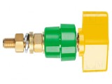 Clemă de laborator galben-verde 1kVDC 100A 81mm alamă
