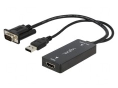 Convertor D-Sub 15pin la HDMI și USB A Negru